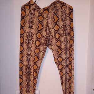 Snake Print Skinny Leggings for Women